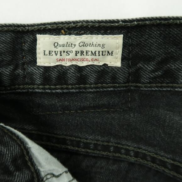 LEVIS Black Denim Skirt Button Fly Raw Hem Size Size 28 - Picture 7 of 8